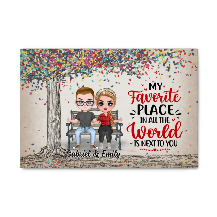 My Favorite Place In All The World - Personalized Canvas For Couples, For Him, For Her