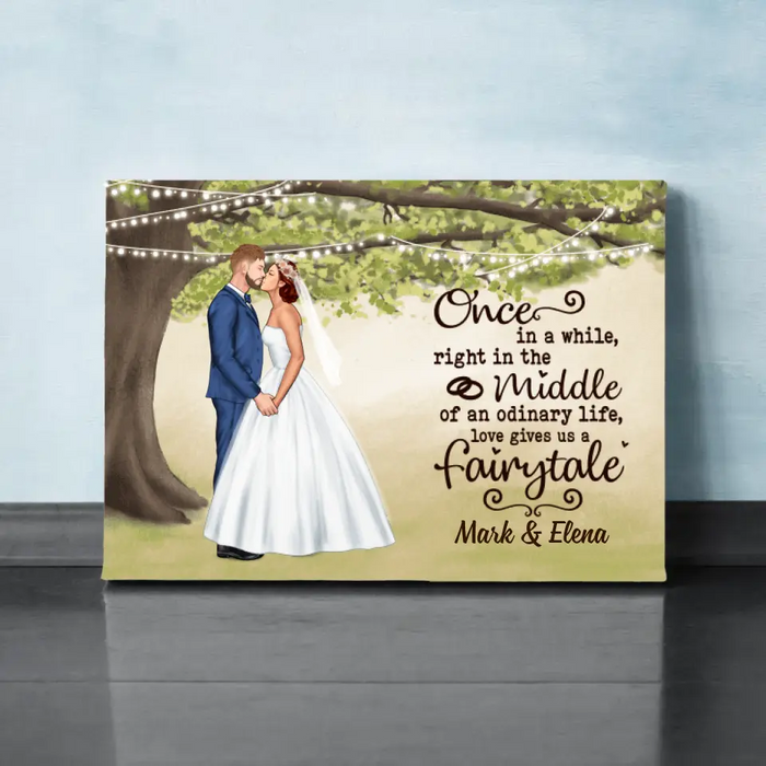 Love Gives Us A Farirytale - Personalized Canvas For Couples, Him, Her, Wedding, Anniversary