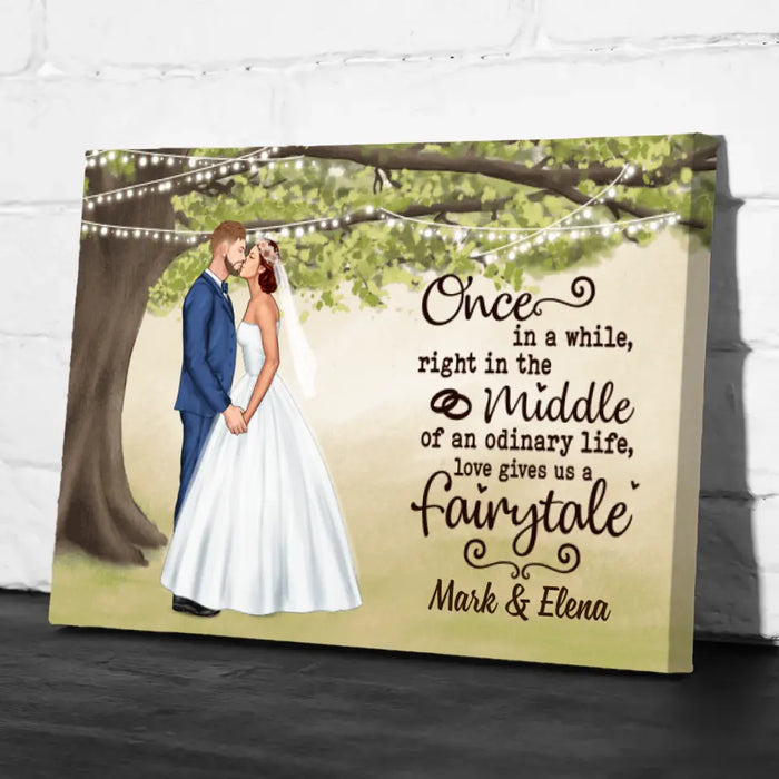 Love Gives Us A Farirytale - Personalized Canvas For Couples, Him, Her, Wedding, Anniversary