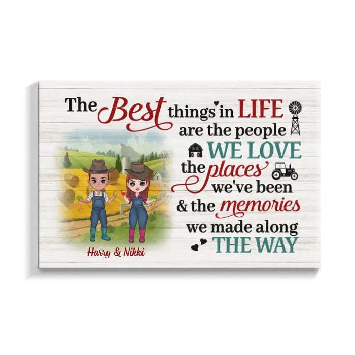 The Best Things In Life - Personalized Canvas For Couples, Him, Her, Farmer