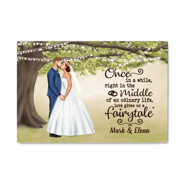 Love Gives Us A Farirytale - Personalized Canvas For Couples, Him, Her, Wedding, Anniversary