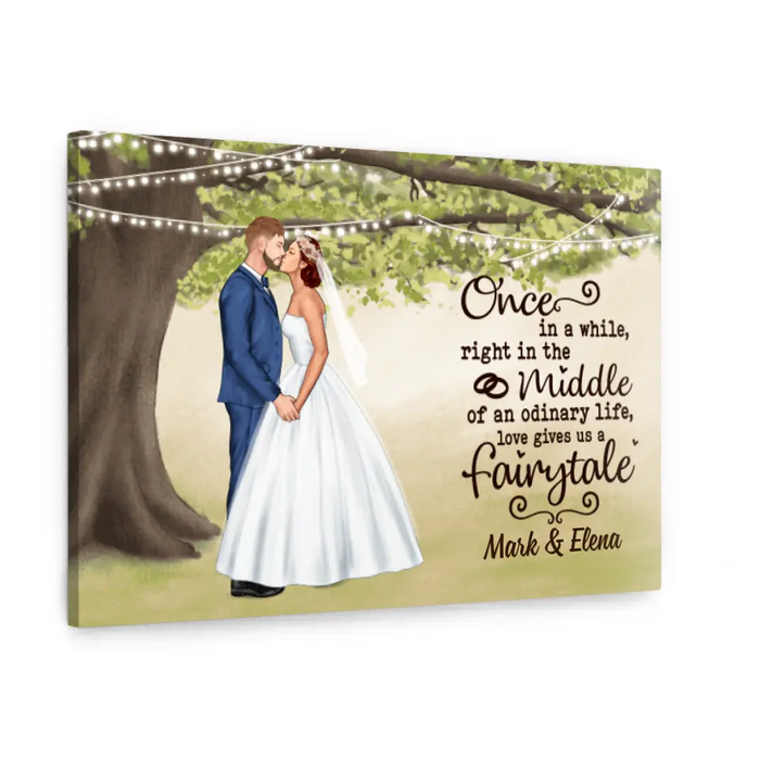 Love Gives Us A Farirytale - Personalized Canvas For Couples, Him, Her, Wedding, Anniversary