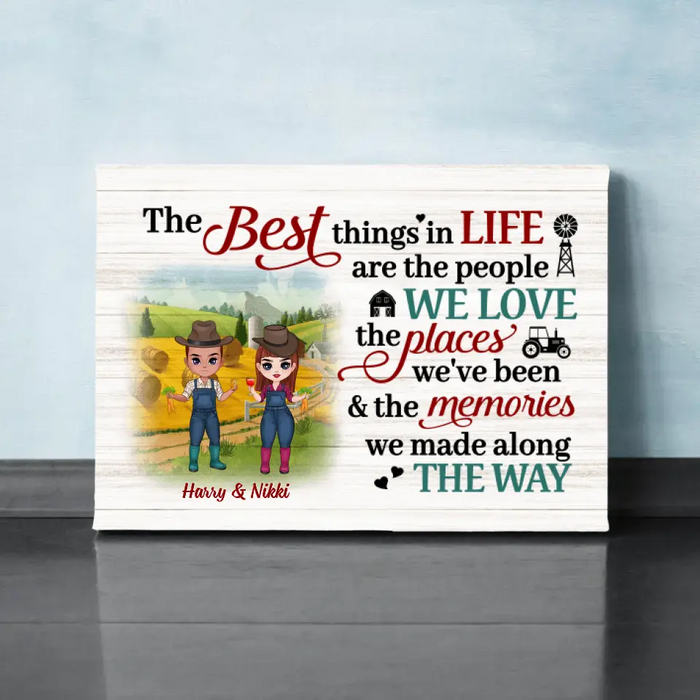 The Best Things In Life - Personalized Canvas For Couples, Him, Her, Farmer