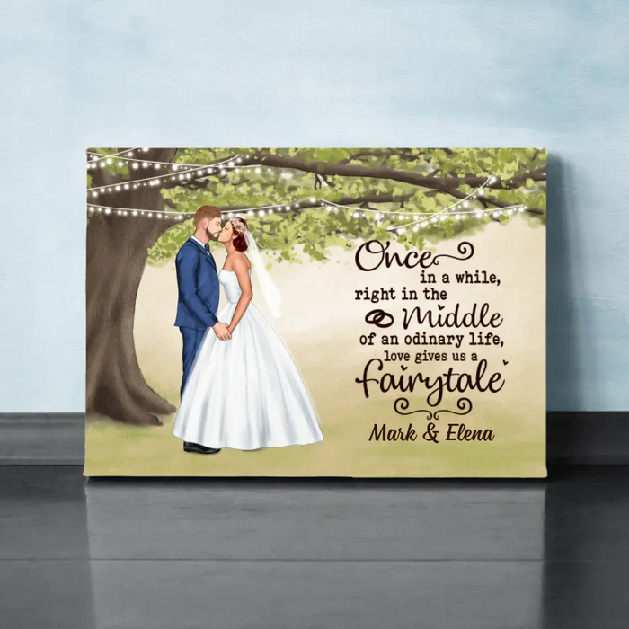 Love Gives Us A Farirytale - Personalized Canvas For Couples, Him, Her, Wedding, Anniversary