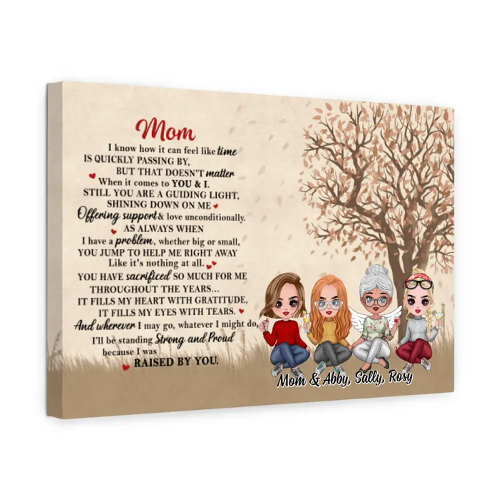 Up To 3 Daughters Mom I Know How It Can Feel - Personalized Canvas For Her, Mom, Daughter, Memorial