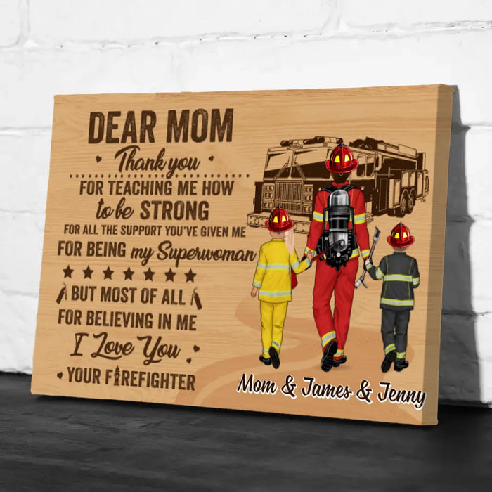 I Love You Your Firefighter - Personalized Canvas For Firefighters, Mom, Mother's Day