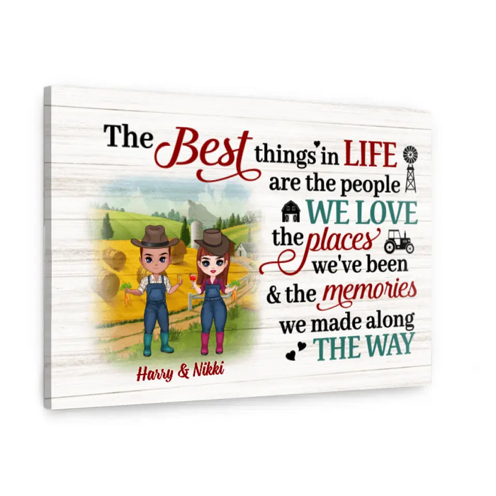 The Best Things In Life - Personalized Canvas For Couples, Him, Her, Farmer