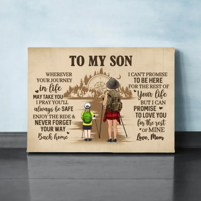 I Promise To Love You For The Rest Of Mine - Personalized Canvas For Her, For Son, Daughter, Hiking