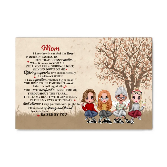 Up To 3 Daughters Mom I Know How It Can Feel - Personalized Canvas For Her, Mom, Daughter, Memorial