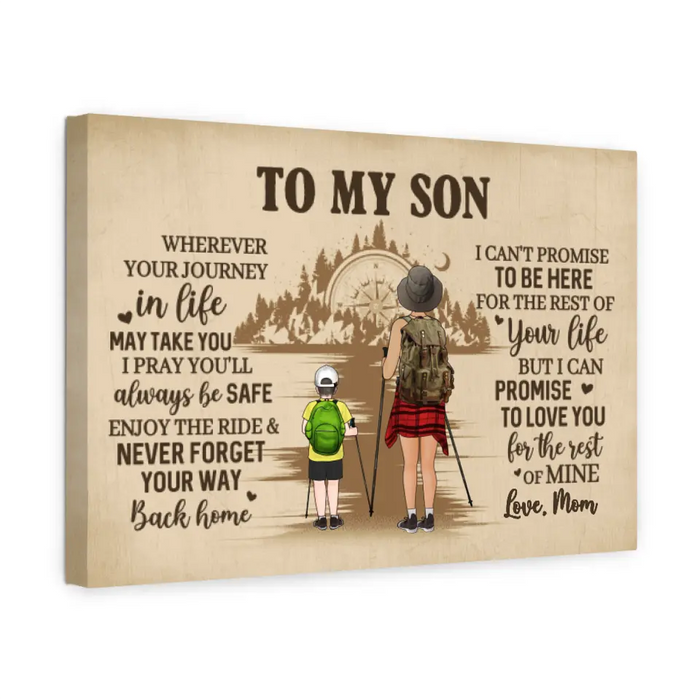 I Promise To Love You For The Rest Of Mine - Personalized Canvas For Her, For Son, Daughter, Hiking