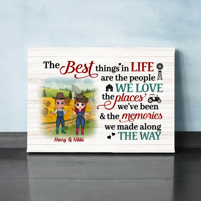 The Best Things In Life - Personalized Canvas For Couples, Him, Her, Farmer