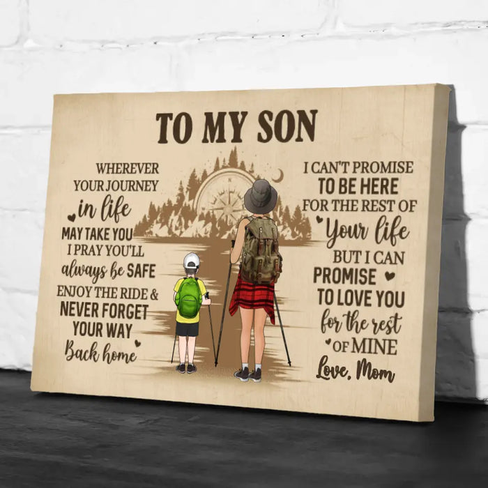 I Promise To Love You For The Rest Of Mine - Personalized Canvas For Her, For Son, Daughter, Hiking