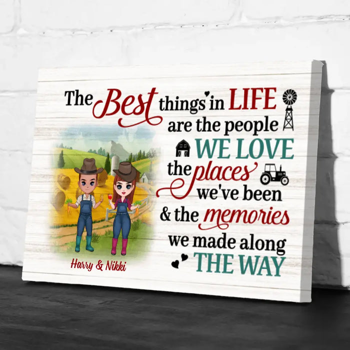 The Best Things In Life - Personalized Canvas For Couples, Him, Her, Farmer