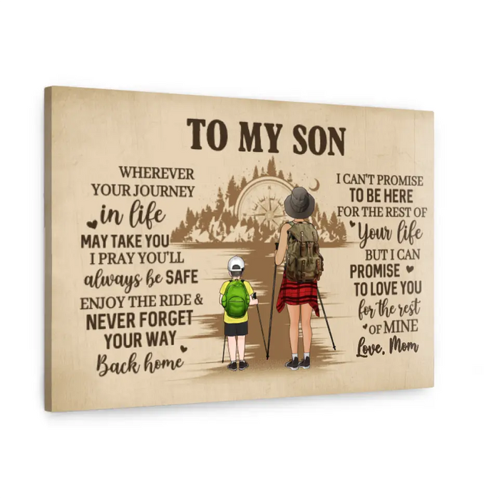 I Promise To Love You For The Rest Of Mine - Personalized Canvas For Her, For Son, Daughter, Hiking