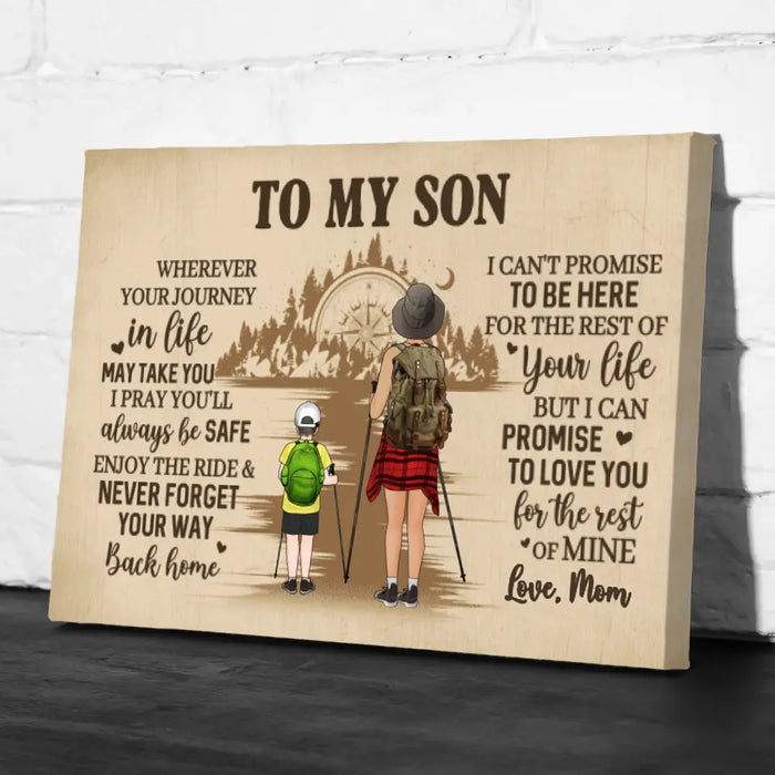 I Promise To Love You For The Rest Of Mine - Personalized Canvas For Her, For Son, Daughter, Hiking