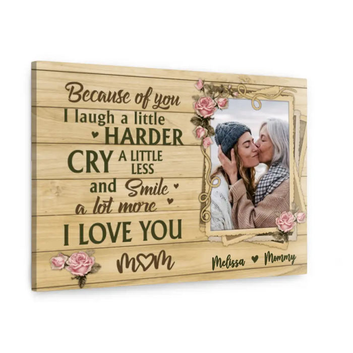 I Love You Mom - Personalized Canvas Photo Upload, For Mom, Mother's Day