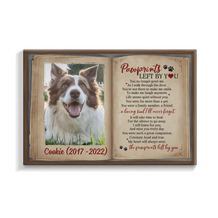 Pawprints Let by You - Personalized Photo Upload Gifts for Custom Dog Canvas, Perfect for Dog Moms and Dog Lovers