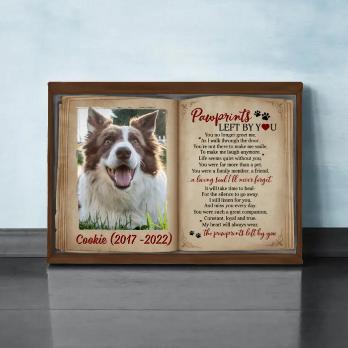 Pawprints Let by You - Personalized Photo Upload Gifts for Custom Dog Canvas, Perfect for Dog Moms and Dog Lovers