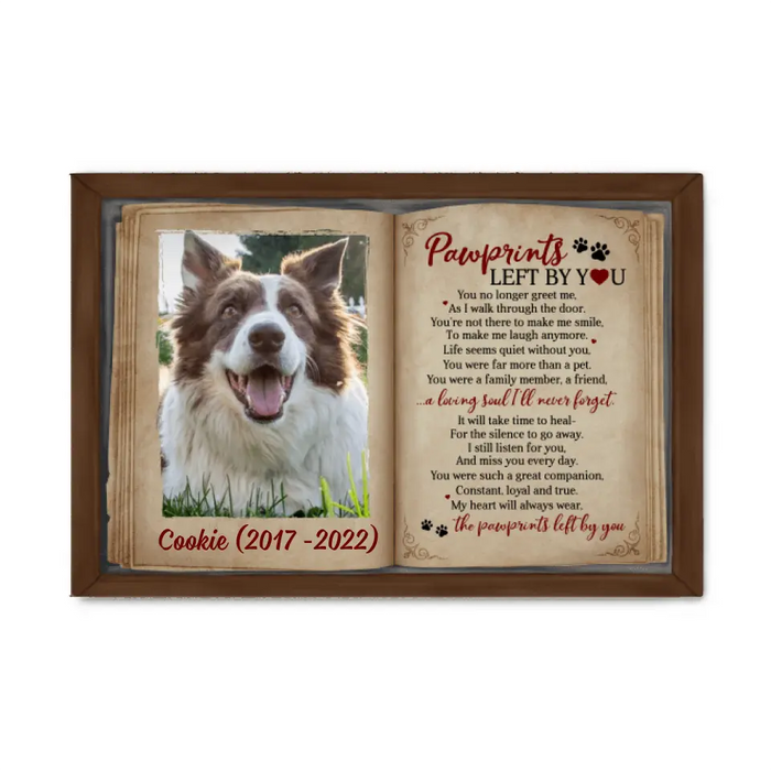 Pawprints Let by You - Personalized Photo Upload Gifts for Custom Dog Canvas, Perfect for Dog Moms and Dog Lovers