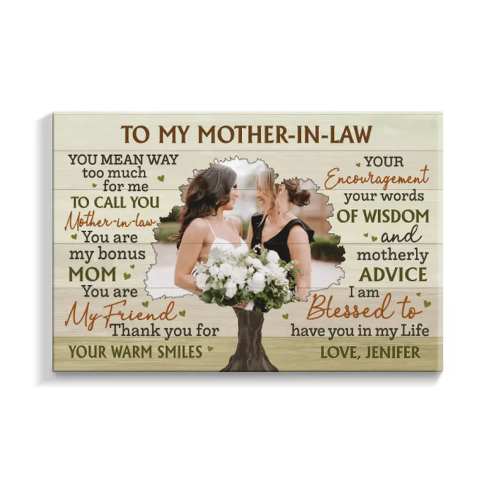 I Am Blessed To Have You In My Life - Personalized Canvas For Mother-in-law, For Mom, Mother's Day