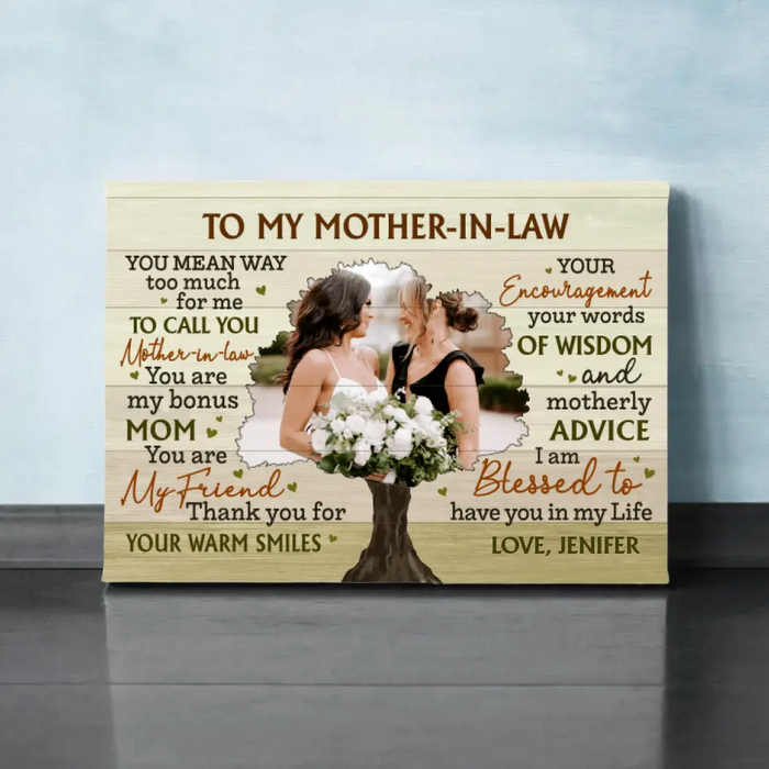 I Am Blessed To Have You In My Life - Personalized Canvas For Mother-in-law, For Mom, Mother's Day