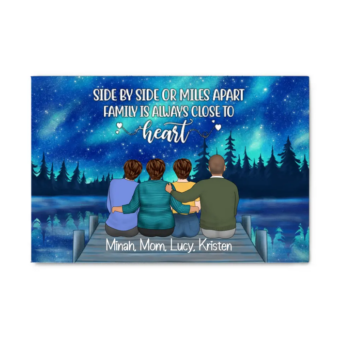 Side By Side Or Miles Apart - Personalized Canvas For Mom, Mother's Day