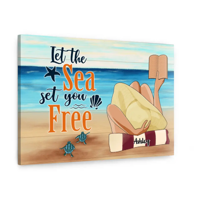 Let The Sea Set You Free - Personalized Canvas For Her, For Him, Beach