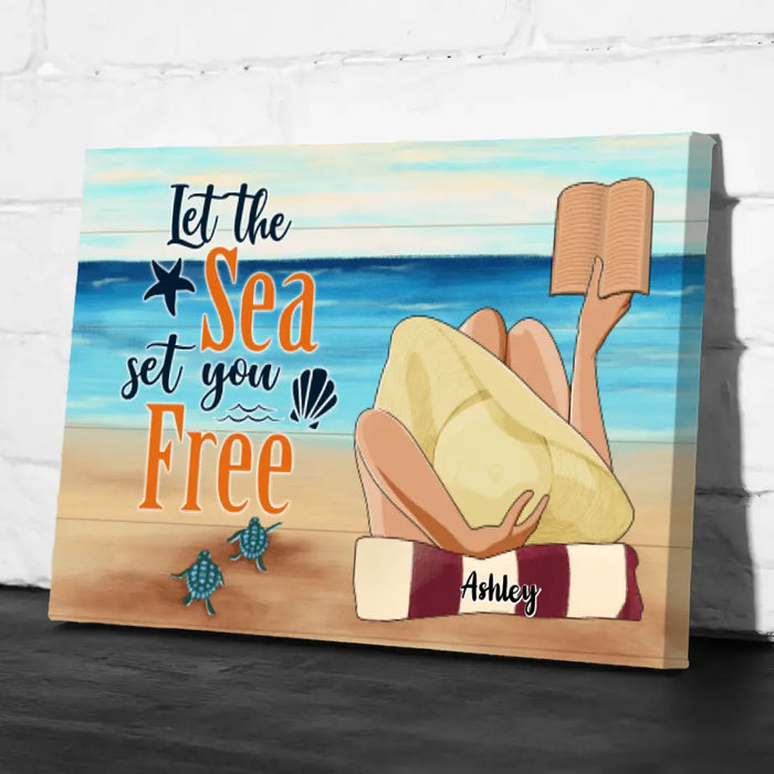 Let The Sea Set You Free - Personalized Canvas For Her, For Him, Beach