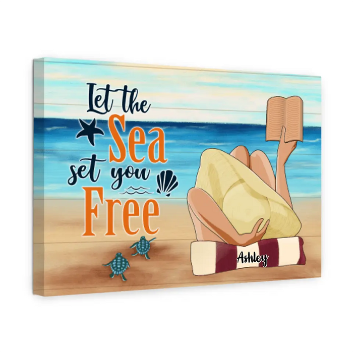 Let The Sea Set You Free - Personalized Canvas For Her, For Him, Beach