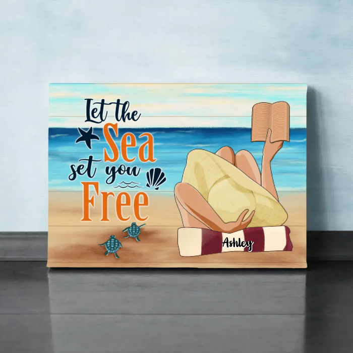 Let The Sea Set You Free - Personalized Canvas For Her, For Him, Beach