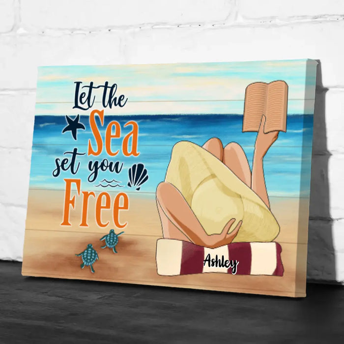 Let The Sea Set You Free - Personalized Canvas For Her, For Him, Beach