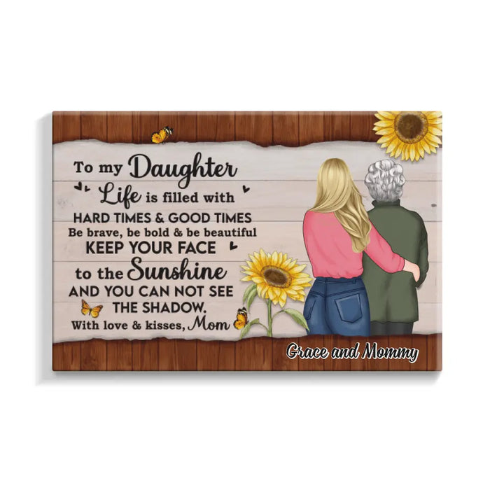 From Mom With Love & Kisses - Personalized Canvas For Her, Daughter, Mom