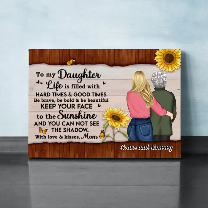 From Mom With Love & Kisses - Personalized Canvas For Her, Daughter, Mom