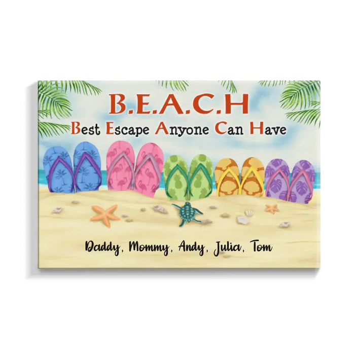 Best Escape Anyone Can Have - Personalized Canvas For The Family, Beach