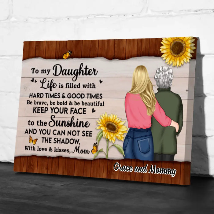 From Mom With Love & Kisses - Personalized Canvas For Her, Daughter, Mom