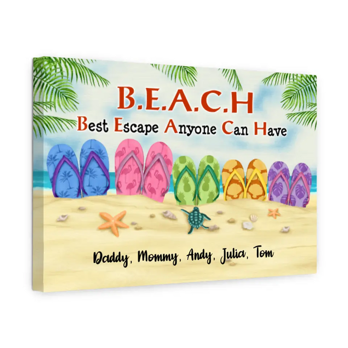 Best Escape Anyone Can Have - Personalized Canvas For The Family, Beach