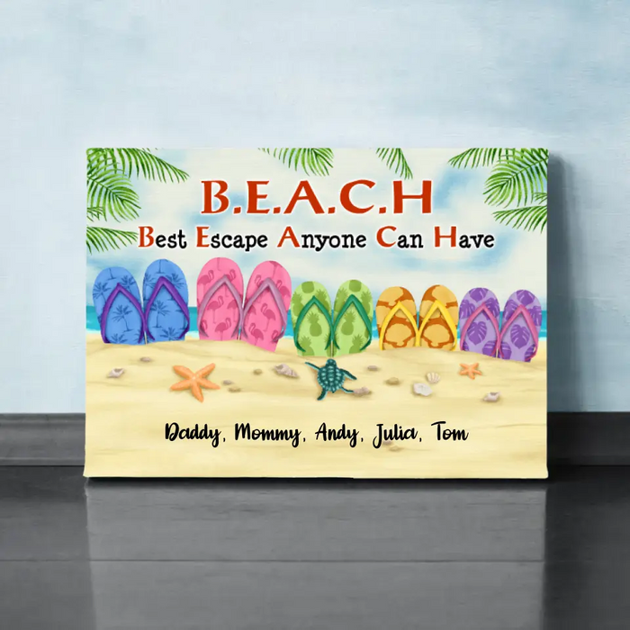 Best Escape Anyone Can Have - Personalized Canvas For The Family, Beach