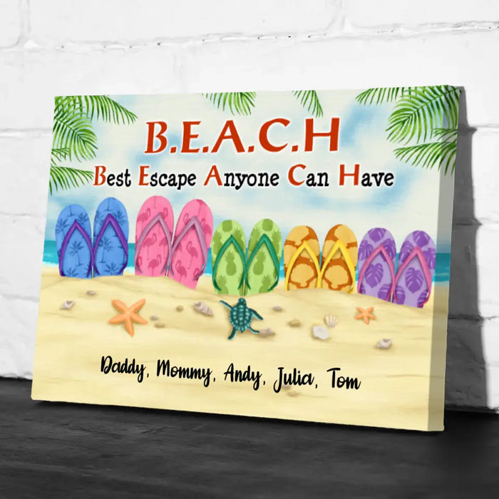 Best Escape Anyone Can Have - Personalized Canvas For The Family, Beach