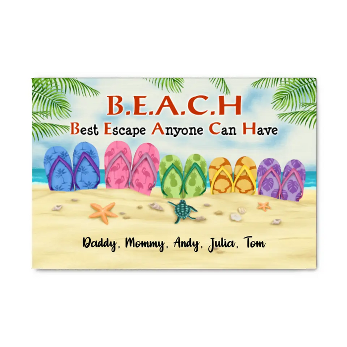 Best Escape Anyone Can Have - Personalized Canvas For The Family, Beach