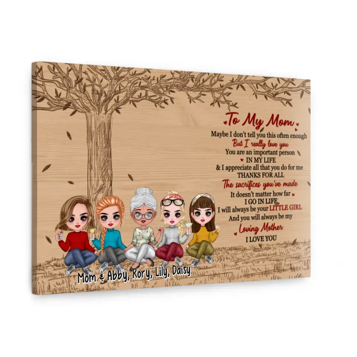 Up To 4 Daughters To My Mom You Are An Important Person In My Life - Personalized Canvas For Her, Mom