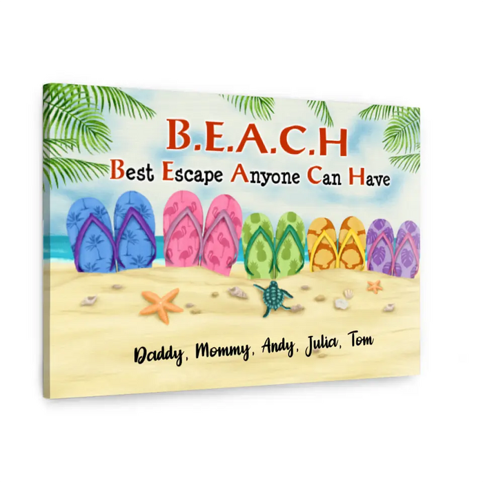 Best Escape Anyone Can Have - Personalized Canvas For The Family, Beach