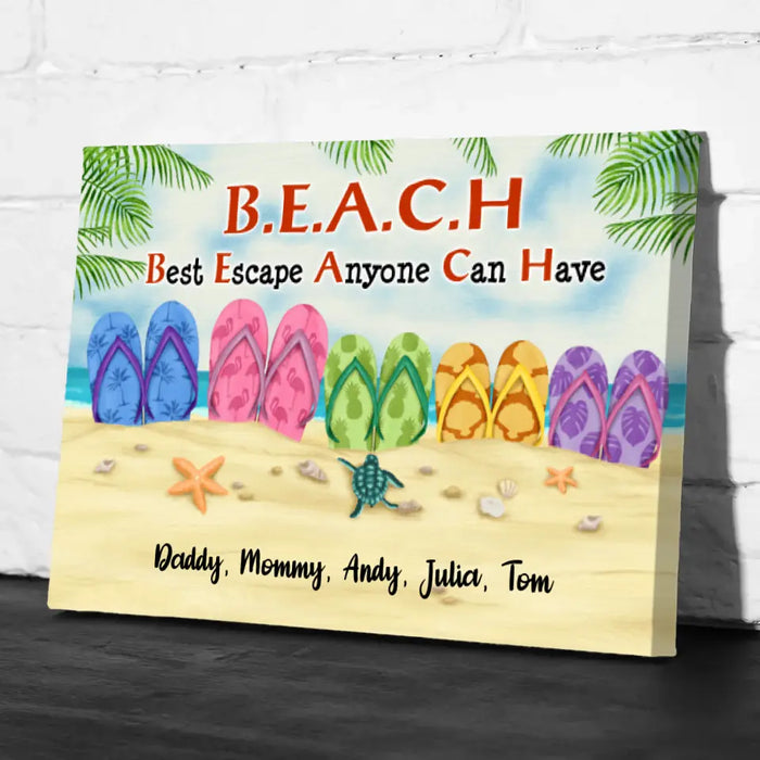 Best Escape Anyone Can Have - Personalized Canvas For The Family, Beach