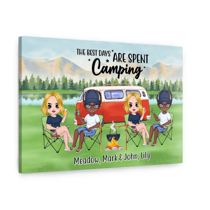 The Best Days Are Spent Camping - Personalized Canvas For Her, Him, Camping