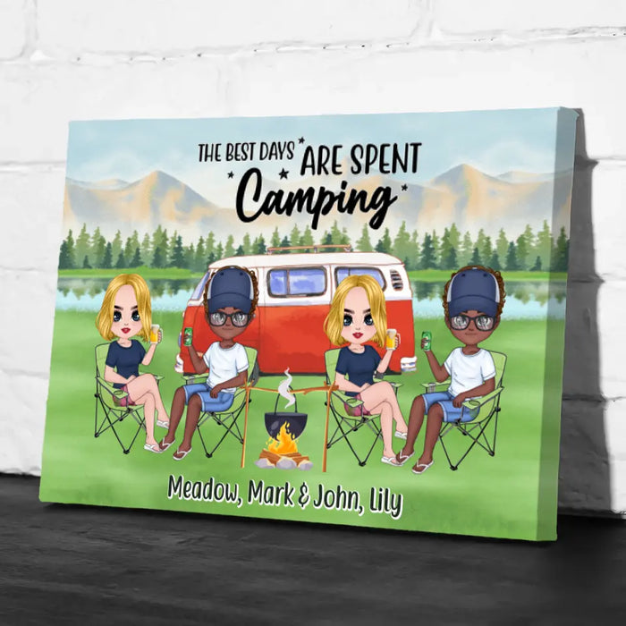 The Best Days Are Spent Camping - Personalized Canvas For Her, Him, Camping