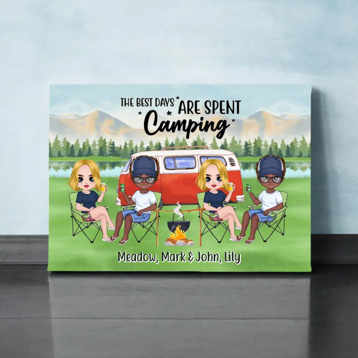 The Best Days Are Spent Camping - Personalized Canvas For Her, Him, Camping