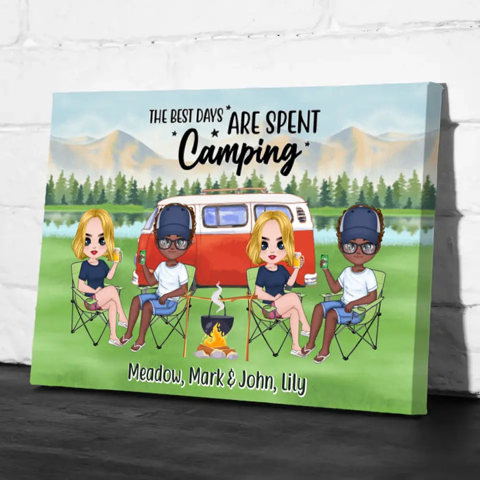 The Best Days Are Spent Camping - Personalized Canvas For Her, Him, Camping