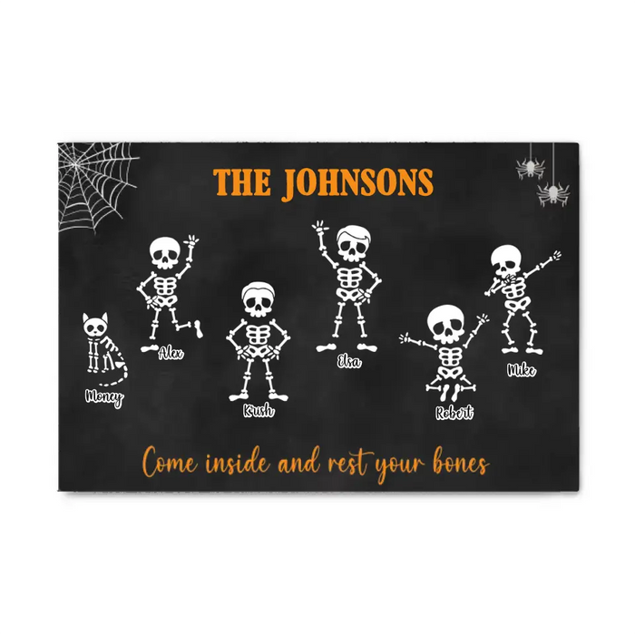 Skeleton Skull Come in and Rest Your Bones - Personalized Gifts Custom Canvas for Family, Halloween Wall Art