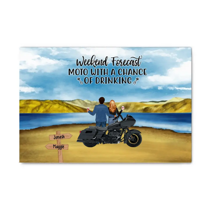 That's What I Do, I Ride, I Drink, and I Know Things - Personalized Gifts Custom Biker Canvas for Couples, Motorcycle Lovers