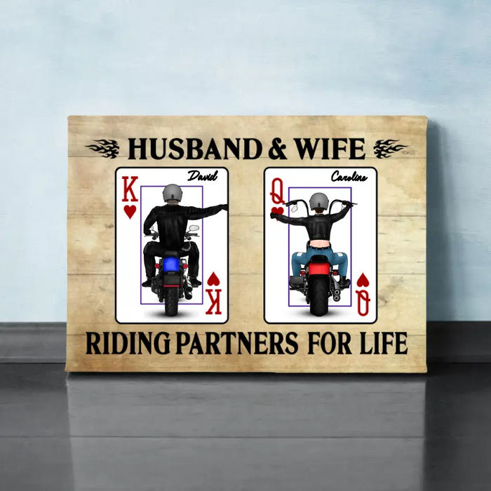 Riding Partners for Life - Personalized Gifts for Custom Motorcycle Canvas for Couples, Motorcycle Lovers