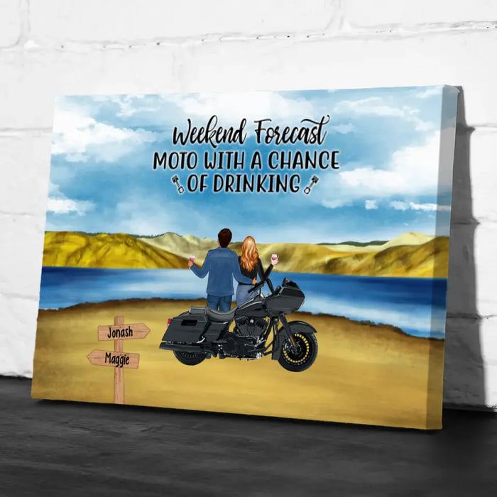 That's What I Do, I Ride, I Drink, and I Know Things - Personalized Gifts Custom Biker Canvas for Couples, Motorcycle Lovers